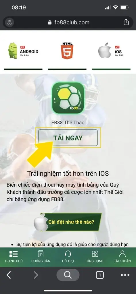 Tải ứng dụng FB88 mobile cho iOS